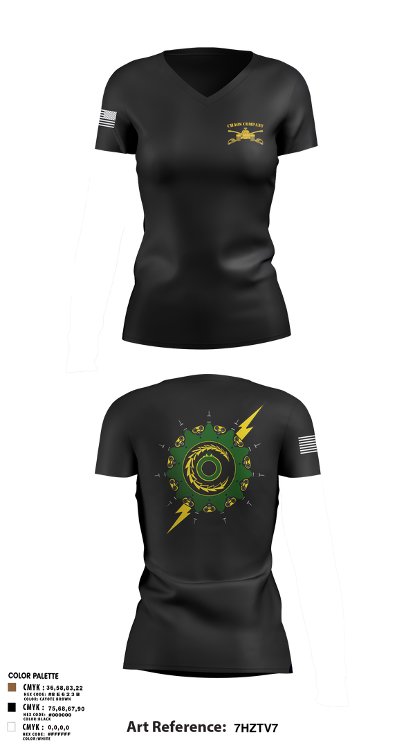 Women's Short Sleeve Vneck Shirt, Chaos Company, Army, Teamtime, Team time, sublimation, custom sports apparel, team uniforms, spirit wear, spiritwear, sports uniforms, custom shirts, team store, custom team store, fundraiser sports, apparel fundraiser