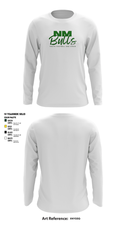 New Milford Bulls Football And Cheerleading 19489077 Long Sleeve Performance Shirt - 18