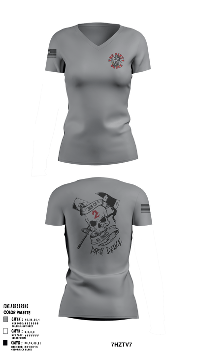 386th ECES/CEF 44039063 Women's Short Sleeve V-neck Shirt - 5
