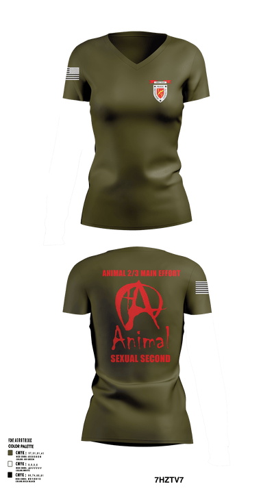 1/7 46871657 Women's Short Sleeve V-neck Shirt - 1