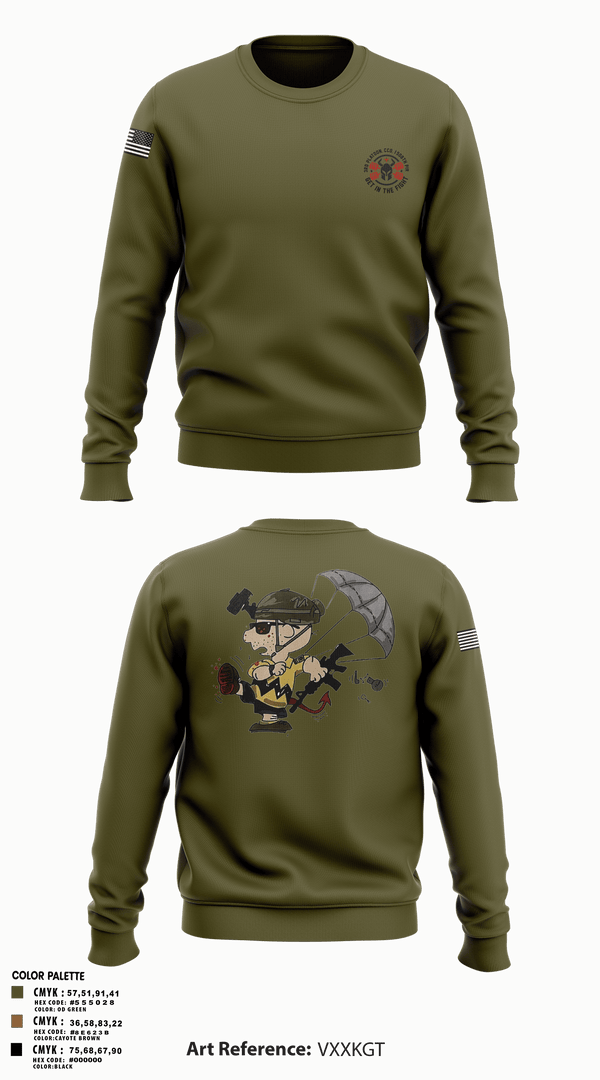 Crew Neck Sweatshirt, 3rd Platoon, CCo, 1-508th PIR, , Teamtime, Team time, sublimation, custom sports apparel, team uniforms, spirit wear, spiritwear, sports uniforms, custom shirts, team store, custom team store, fundraiser sports, apparel fundraiser