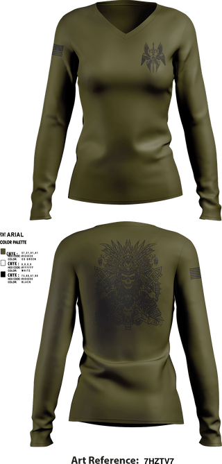Women's Long Sleeve Vneck Shirt, Wardogs, Army, Teamtime, Team time, sublimation, custom sports apparel, team uniforms, spirit wear, spiritwear, sports uniforms, custom shirts, team store, custom team store, fundraiser sports, apparel fundraiser
