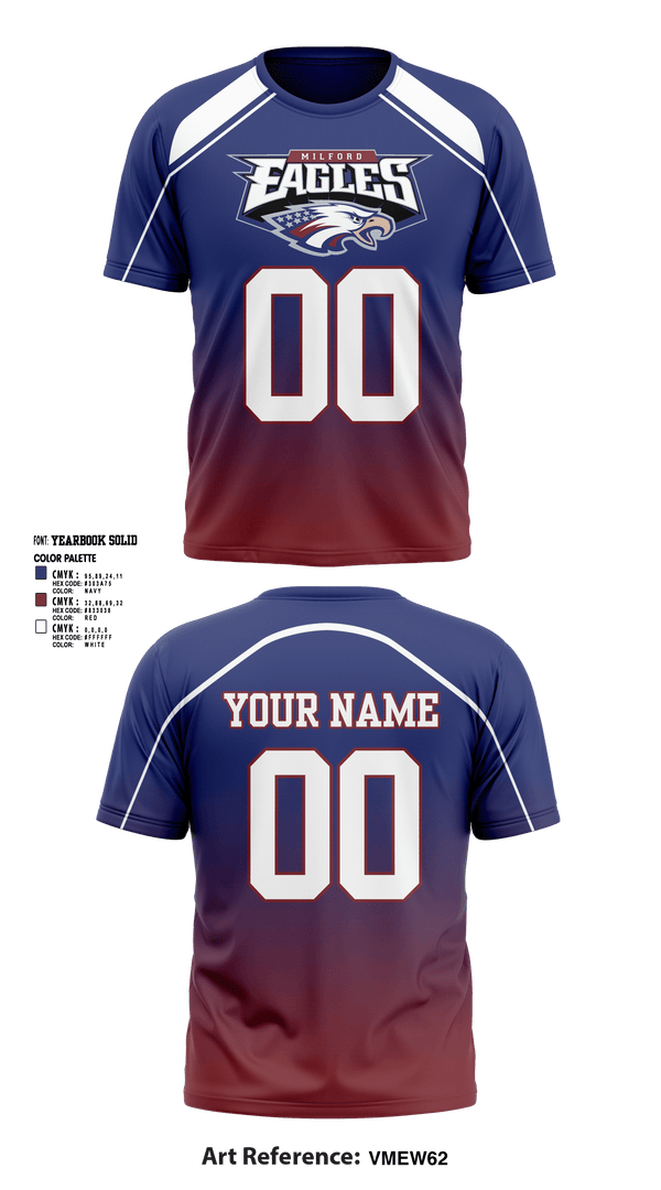 Short Sleeve Performance Shirt, Milford Eagles Pop Warner Football and Cheer, Football, Teamtime, Team time, sublimation, custom sports apparel, team uniforms, spirit wear, spiritwear, sports uniforms, custom shirts, team store, custom team store, fundraiser sports, apparel fundraiser