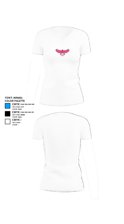 C hawks 35241683 Women's Short Sleeve V-neck Shirt - 18