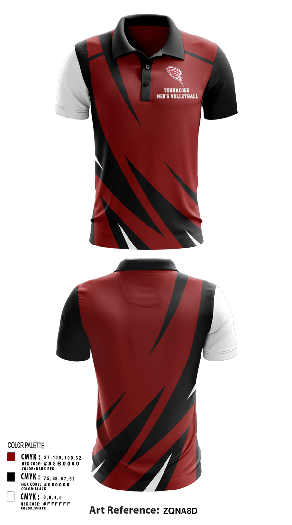 Short Sleeve Performance Polo, Tornadoes, Men's Volleyball, Teamtime, Team time, sublimation, custom sports apparel, team uniforms, spirit wear, spiritwear, sports uniforms, custom shirts, team store, custom team store, fundraiser sports, apparel fundraiser