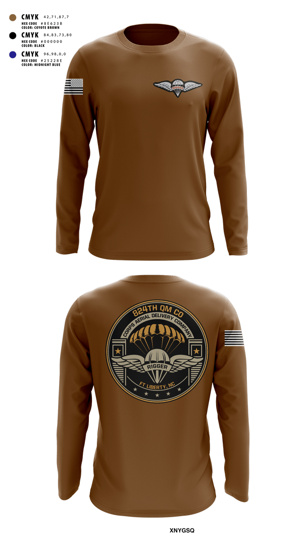 Long Sleeve Performance Shirt, 824th QM CO (CADC-A), Army, Teamtime, Team time, sublimation, custom sports apparel, team uniforms, spirit wear, spiritwear, sports uniforms, custom shirts, team store, custom team store, fundraiser sports, apparel fundraiser