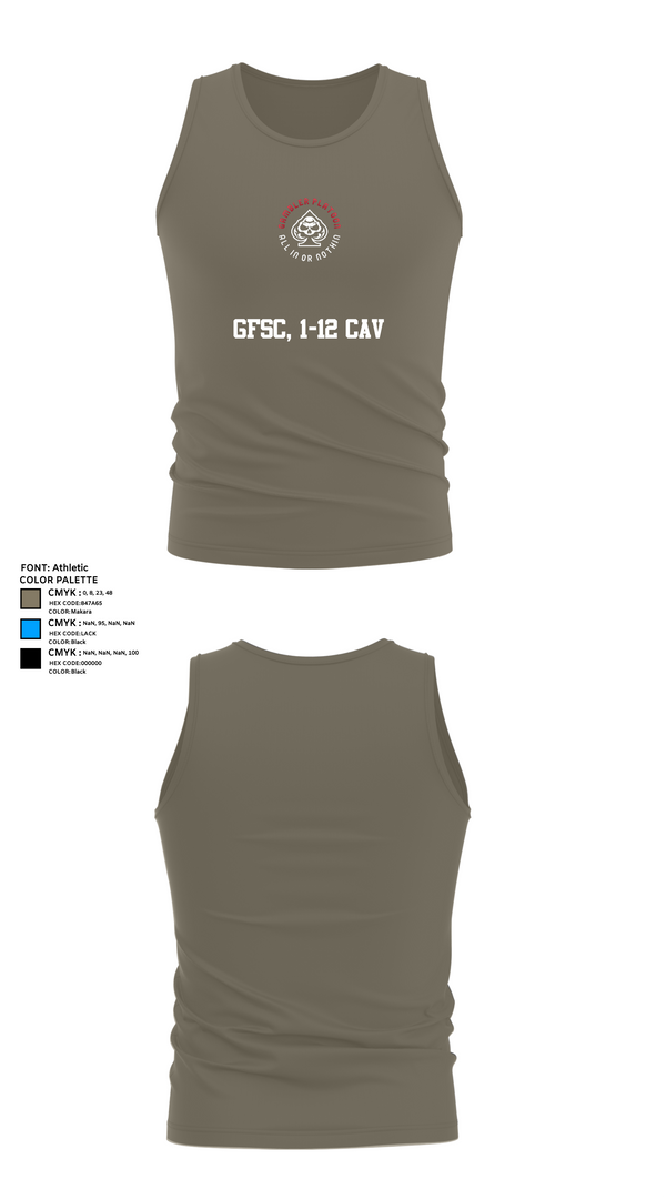 Tank Top, GFSC, 1-12 CAV, , Teamtime, Team time, sublimation, custom sports apparel, team uniforms, spirit wear, spiritwear, sports uniforms, custom shirts, team store, custom team store, fundraiser sports, apparel fundraiser