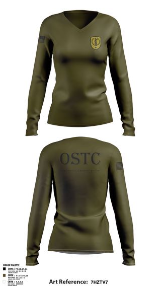 Women's Long Sleeve Vneck Shirt, Fort Campbell & Redstone Arsenal - Office of Special Trial Counsel, , Teamtime, Team time, sublimation, custom sports apparel, team uniforms, spirit wear, spiritwear, sports uniforms, custom shirts, team store, custom team store, fundraiser sports, apparel fundraiser