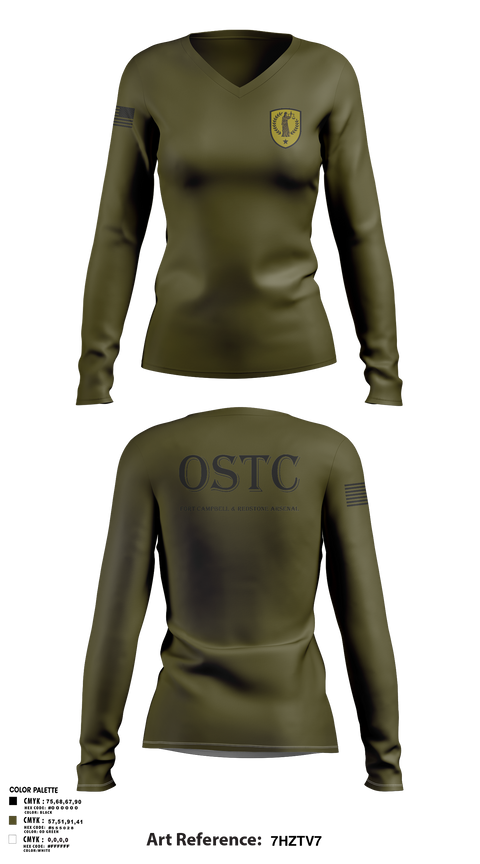 Women's Long Sleeve Vneck Shirt, Fort Campbell & Redstone Arsenal - Office of Special Trial Counsel, , Teamtime, Team time, sublimation, custom sports apparel, team uniforms, spirit wear, spiritwear, sports uniforms, custom shirts, team store, custom team store, fundraiser sports, apparel fundraiser