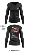 962D QUARTERMASTER COMPANY (MORTUARY AFFAIRS) 48662806 Women's Long Sleeve V-neck Shirt - 6