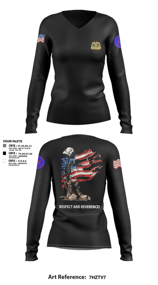 Women's Long Sleeve Vneck Shirt, 962D QUARTERMASTER COMPANY (MORTUARY AFFAIRS), Army, Teamtime, Team time, sublimation, custom sports apparel, team uniforms, spirit wear, spiritwear, sports uniforms, custom shirts, team store, custom team store, fundraiser sports, apparel fundraiser