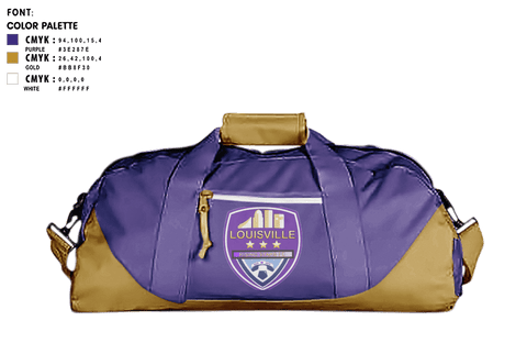 Duffle Bag, Louisville Rising Star, Men's Soccer, Teamtime, Team time, sublimation, custom sports apparel, team uniforms, spirit wear, spiritwear, sports uniforms, custom shirts, team store, custom team store, fundraiser sports, apparel fundraiser