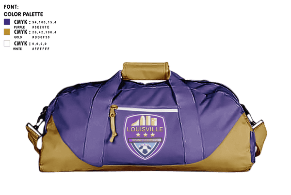 Duffle Bag, Louisville Rising Star, Men's Soccer, Teamtime, Team time, sublimation, custom sports apparel, team uniforms, spirit wear, spiritwear, sports uniforms, custom shirts, team store, custom team store, fundraiser sports, apparel fundraiser