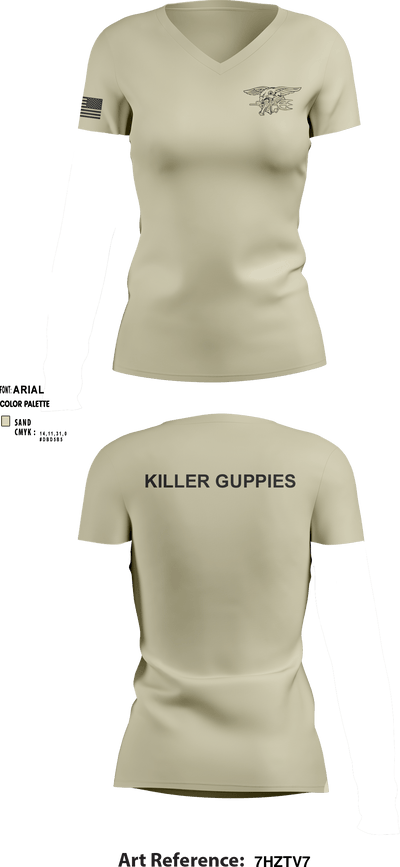 HuggersKiller Guppies 1453423 Women's Short Sleeve V-neck Shirt - 4