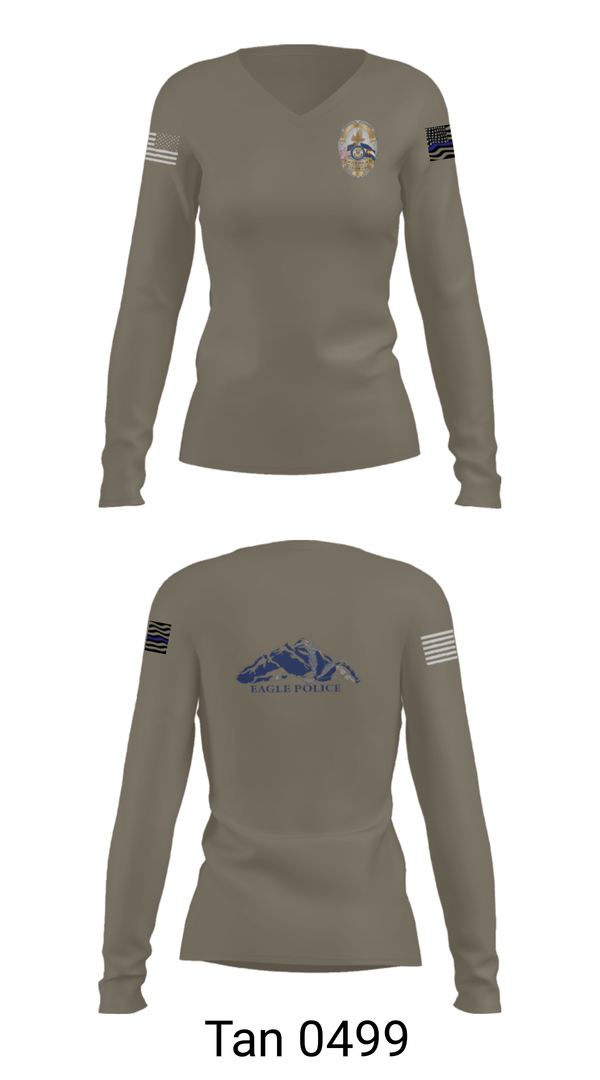 Women's Long Sleeve Vneck Shirt, Eagle Police Department, Police, Teamtime, Team time, sublimation, custom sports apparel, team uniforms, spirit wear, spiritwear, sports uniforms, custom shirts, team store, custom team store, fundraiser sports, apparel fundraiser