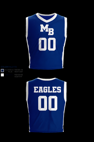 MB EAGLES Women's Basketball 49387606 Womens Reversible Mesh Practice Jersey (white/Villanova blue) - 32