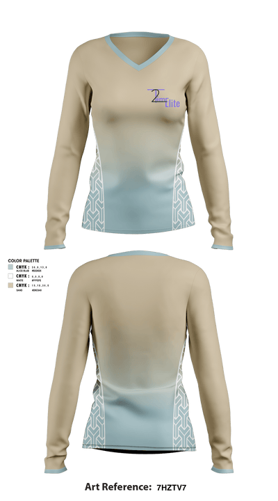 2time elite 1486397 Women's Long Sleeve V-neck Shirt - 1