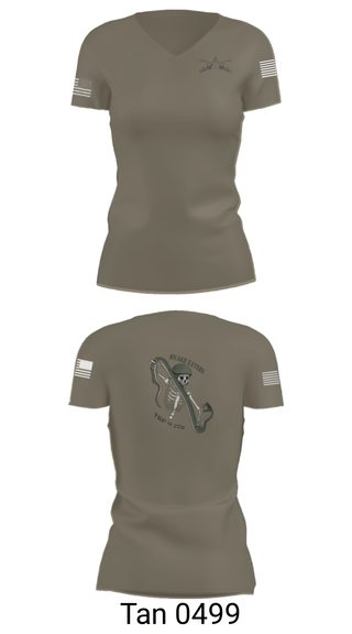 Women's Short Sleeve Vneck Shirt, Q Troop 4/278th, Army, Teamtime, Team time, sublimation, custom sports apparel, team uniforms, spirit wear, spiritwear, sports uniforms, custom shirts, team store, custom team store, fundraiser sports, apparel fundraiser