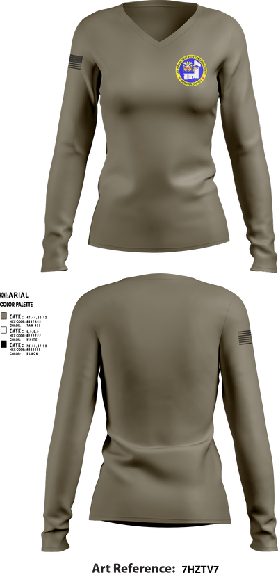 NAVSECGRU 18079941 Women's Long Sleeve V-neck Shirt - 3