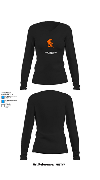 Ouray High School Volleyball 70687168 Women's Long Sleeve V-neck Shirt - 34