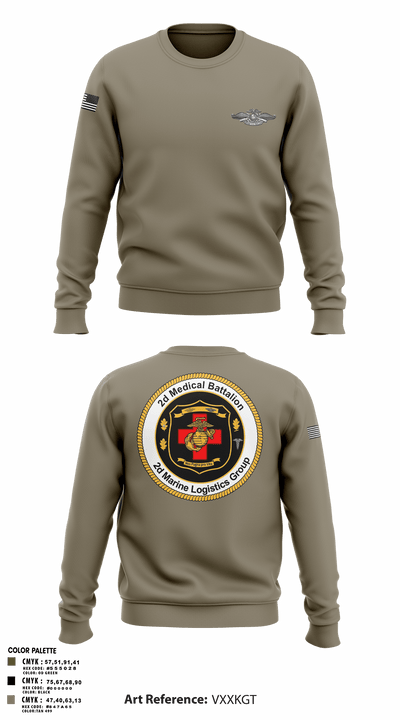 2D MED BN, 2FSSG, 2MARFORLANT 58194210 Crew Neck Sweatshirt - 2