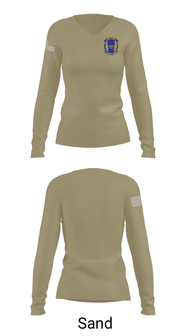 Women's Long Sleeve Vneck Shirt, 51SFS Metal Tigers, Air Force, Teamtime, Team time, sublimation, custom sports apparel, team uniforms, spirit wear, spiritwear, sports uniforms, custom shirts, team store, custom team store, fundraiser sports, apparel fundraiser