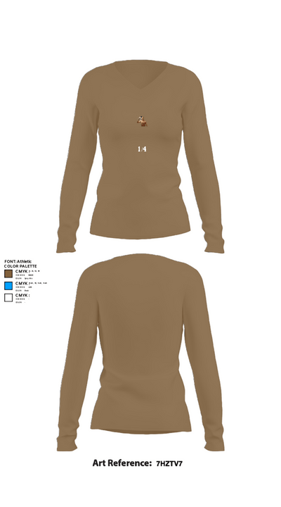 1/4 5379335 Women's Long Sleeve V-neck Shirt - 2