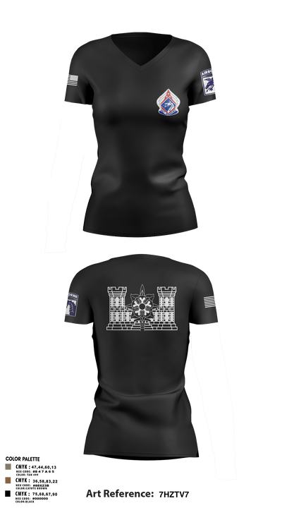 XVIII ABN G2 65000076 Women's Short Sleeve V-neck Shirt - 12
