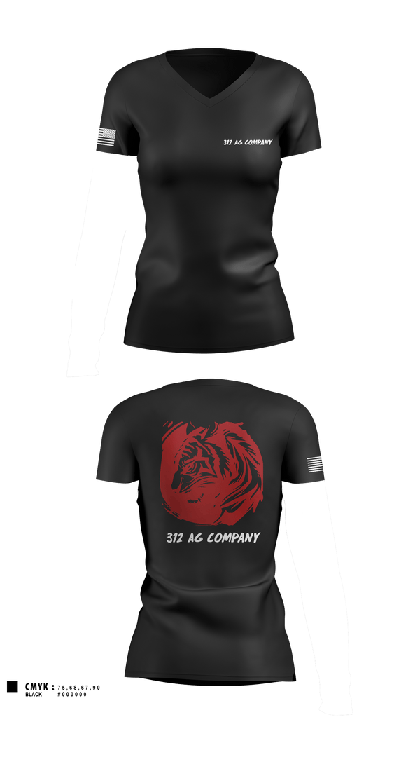 Women's Short Sleeve Vneck Shirt, 312 AG Company, Army, Teamtime, Team time, sublimation, custom sports apparel, team uniforms, spirit wear, spiritwear, sports uniforms, custom shirts, team store, custom team store, fundraiser sports, apparel fundraiser