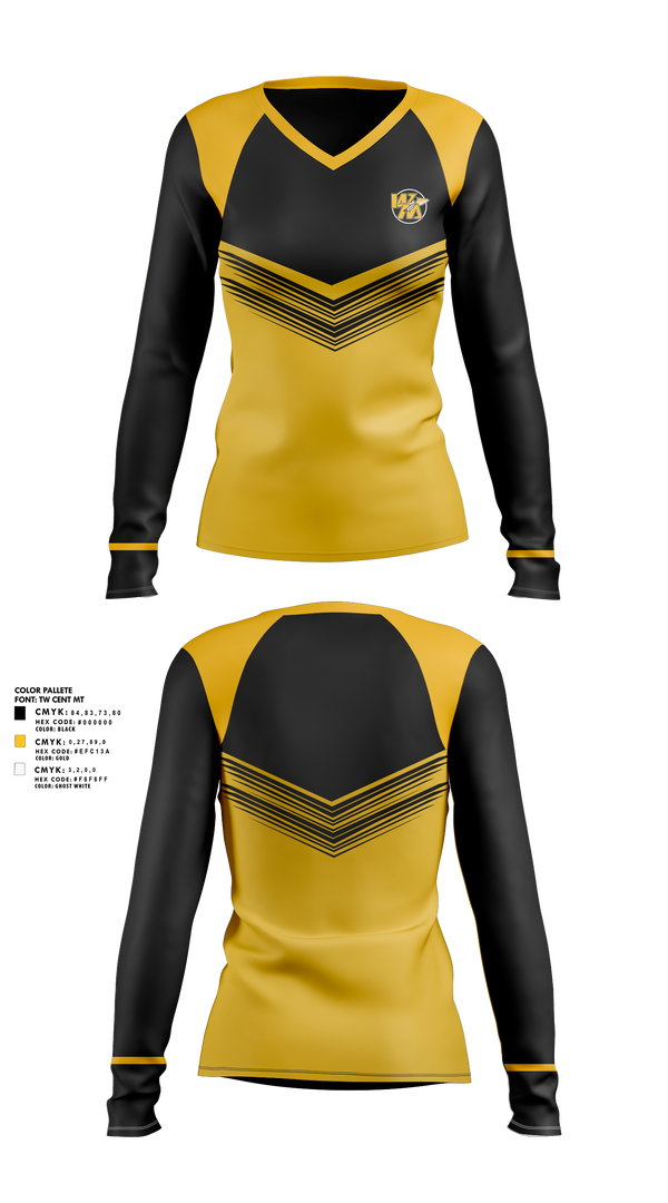 Women's Long Sleeve Vneck Shirt, Watkins Memorial High School Girls Golf, Golf, Teamtime, Team time, sublimation, custom sports apparel, team uniforms, spirit wear, spiritwear, sports uniforms, custom shirts, team store, custom team store, fundraiser sports, apparel fundraiser