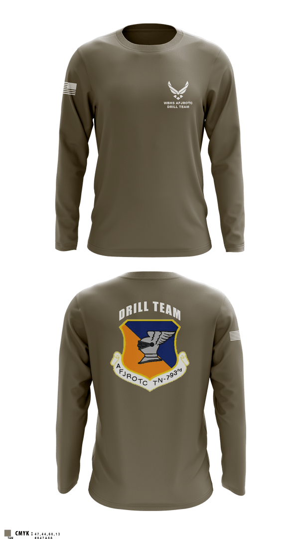 Long Sleeve Performance Shirt, WBHS AFJROTC, Air Force, Teamtime, Team time, sublimation, custom sports apparel, team uniforms, spirit wear, spiritwear, sports uniforms, custom shirts, team store, custom team store, fundraiser sports, apparel fundraiser