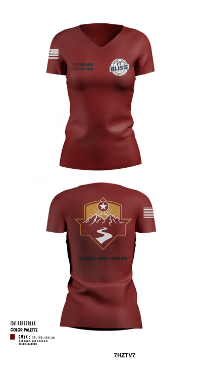 Fort Bliss DENTAC 45605501 Women's Short Sleeve V-neck Shirt - 23