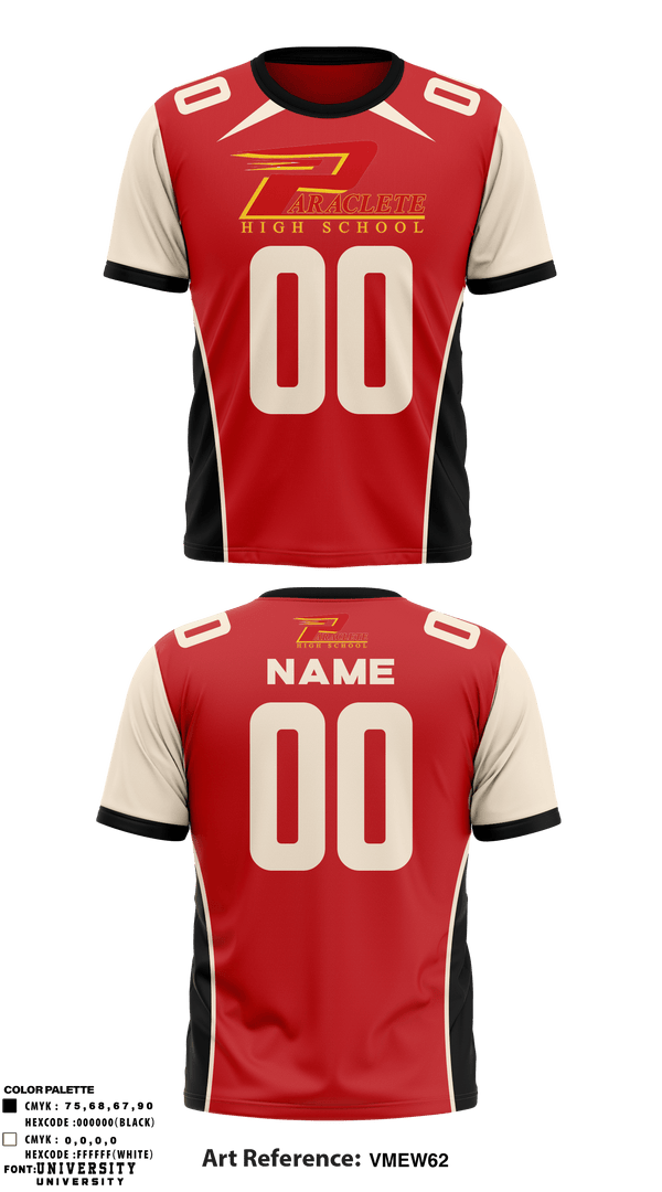Short Sleeve Performance Shirt, Paraclete Football, Football, Teamtime, Team time, sublimation, custom sports apparel, team uniforms, spirit wear, spiritwear, sports uniforms, custom shirts, team store, custom team store, fundraiser sports, apparel fundraiser
