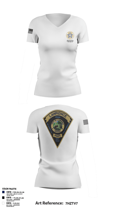 Lawrence Police FOP 1599 95636349 Women's Short Sleeve V-neck Shirt - 195