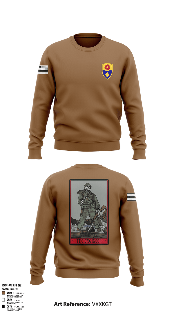 Crew Neck Sweatshirt, 649 ENG CO, Army, Teamtime, Team time, sublimation, custom sports apparel, team uniforms, spirit wear, spiritwear, sports uniforms, custom shirts, team store, custom team store, fundraiser sports, apparel fundraiser