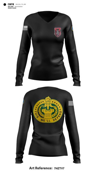 Women's Long Sleeve Vneck Shirt, D Co 2-13th AVN REGT, Army, Teamtime, Team time, sublimation, custom sports apparel, team uniforms, spirit wear, spiritwear, sports uniforms, custom shirts, team store, custom team store, fundraiser sports, apparel fundraiser