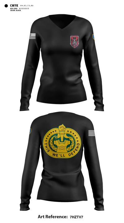 D Co 2-13th AVN REGT 27733749 Women's Long Sleeve V-neck Shirt - 8