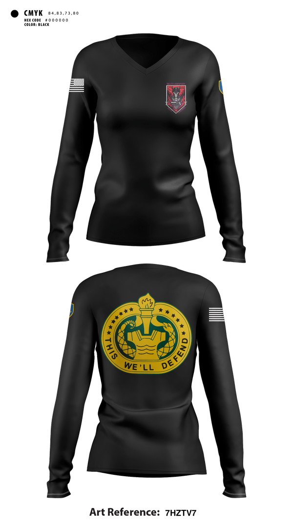 Women's Long Sleeve Vneck Shirt, D Co 2-13th AVN REGT, Army, Teamtime, Team time, sublimation, custom sports apparel, team uniforms, spirit wear, spiritwear, sports uniforms, custom shirts, team store, custom team store, fundraiser sports, apparel fundraiser