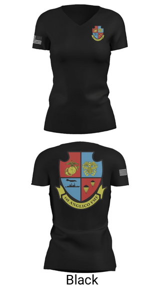 Women's Short Sleeve Vneck Shirt, 1st Anglico, , Teamtime, Team time, sublimation, custom sports apparel, team uniforms, spirit wear, spiritwear, sports uniforms, custom shirts, team store, custom team store, fundraiser sports, apparel fundraiser