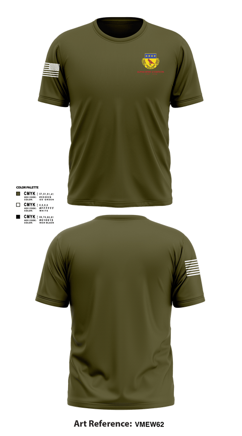 Short Sleeve Performance Shirt, Alpha BTRY 2/138th FA, National Guard, Teamtime, Team time, sublimation, custom sports apparel, team uniforms, spirit wear, spiritwear, sports uniforms, custom shirts, team store, custom team store, fundraiser sports, apparel fundraiser