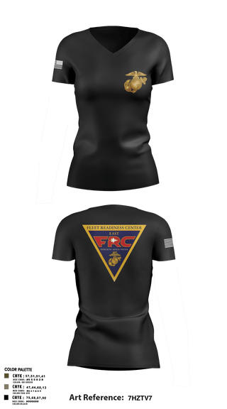 Women's Short Sleeve Vneck Shirt, FRC East, Marines, Teamtime, Team time, sublimation, custom sports apparel, team uniforms, spirit wear, spiritwear, sports uniforms, custom shirts, team store, custom team store, fundraiser sports, apparel fundraiser
