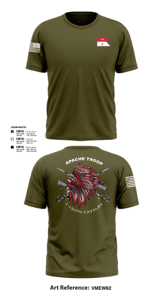 Short Sleeve Performance Shirt, Apache Troop 1-150th, Army, Teamtime, Team time, sublimation, custom sports apparel, team uniforms, spirit wear, spiritwear, sports uniforms, custom shirts, team store, custom team store, fundraiser sports, apparel fundraiser