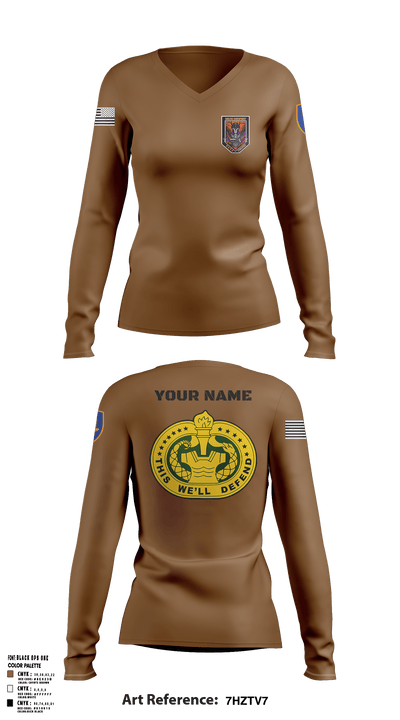 Delta Co, 2-13th AVN REGT_CADRE 68072137 Women's Long Sleeve V-neck Shirt - 8