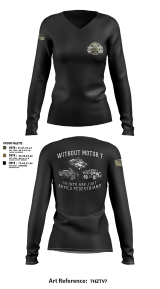 Women's Long Sleeve Vneck Shirt, 2/10, Marines, Teamtime, Team time, sublimation, custom sports apparel, team uniforms, spirit wear, spiritwear, sports uniforms, custom shirts, team store, custom team store, fundraiser sports, apparel fundraiser