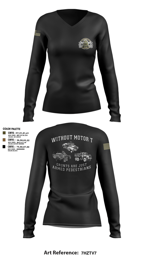 Women's Long Sleeve Vneck Shirt, 2/10, Marines, Teamtime, Team time, sublimation, custom sports apparel, team uniforms, spirit wear, spiritwear, sports uniforms, custom shirts, team store, custom team store, fundraiser sports, apparel fundraiser