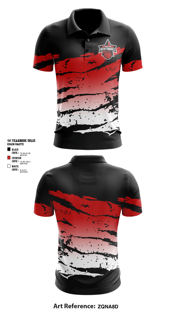 Short Sleeve Performance Polo, Springfield nightmares, Men's Basketball, Teamtime, Team time, sublimation, custom sports apparel, team uniforms, spirit wear, spiritwear, sports uniforms, custom shirts, team store, custom team store, fundraiser sports, apparel fundraiser