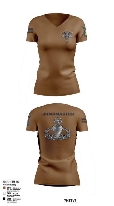 Army Paratroopers Brand 37427971 Women's Short Sleeve V-neck Shirt - 2