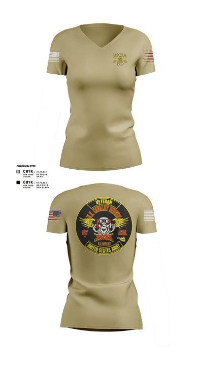 US Cavalry Riders 76444947 Women's Short Sleeve V-neck Shirt - 3