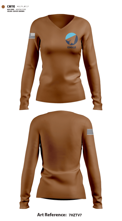 Eagle 52309603 Women's Long Sleeve V-neck Shirt - 1