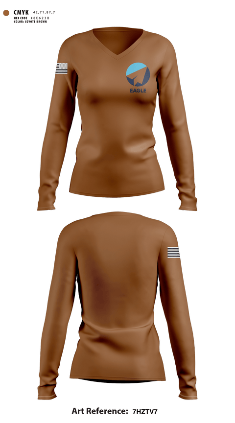 Women's Long Sleeve Vneck Shirt, Eagle, Air Force, Teamtime, Team time, sublimation, custom sports apparel, team uniforms, spirit wear, spiritwear, sports uniforms, custom shirts, team store, custom team store, fundraiser sports, apparel fundraiser
